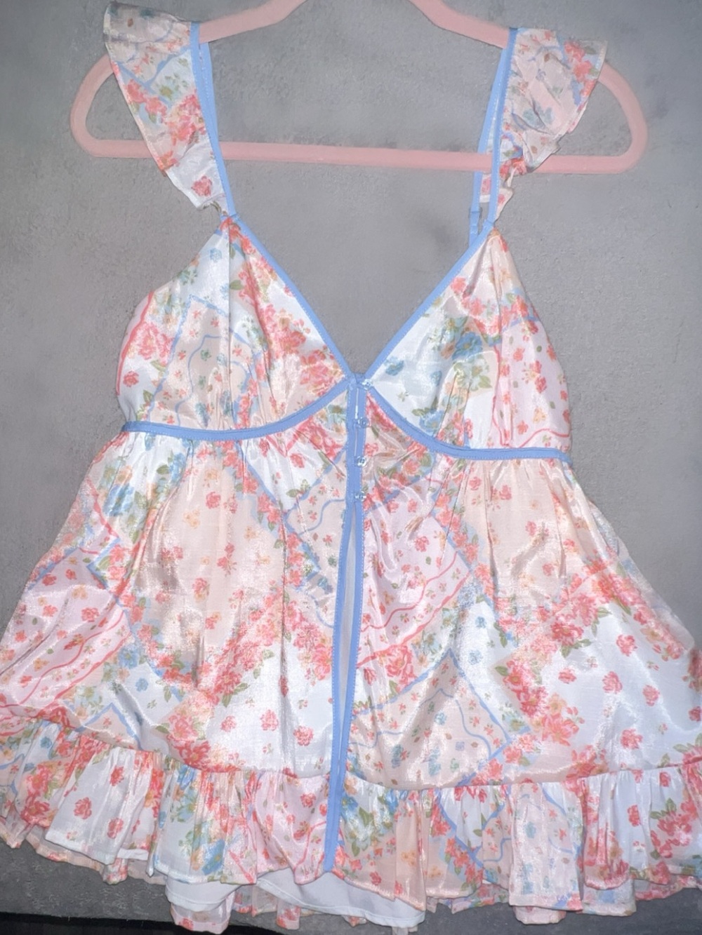 Altar'd State Cream Floral Babydoll Tank